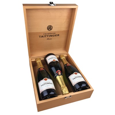 3 x Taittinger Brut NV 75cl Champagne in Taittinger Treble Gift Box